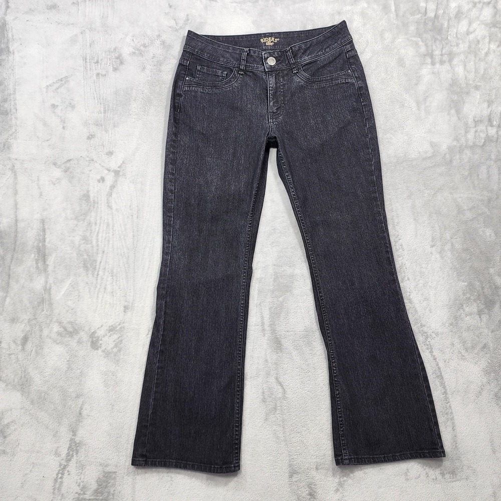 Vintage Riders By Lee Jeans Womens 8P PETITE Black Mid Rise Bootcut Stretch